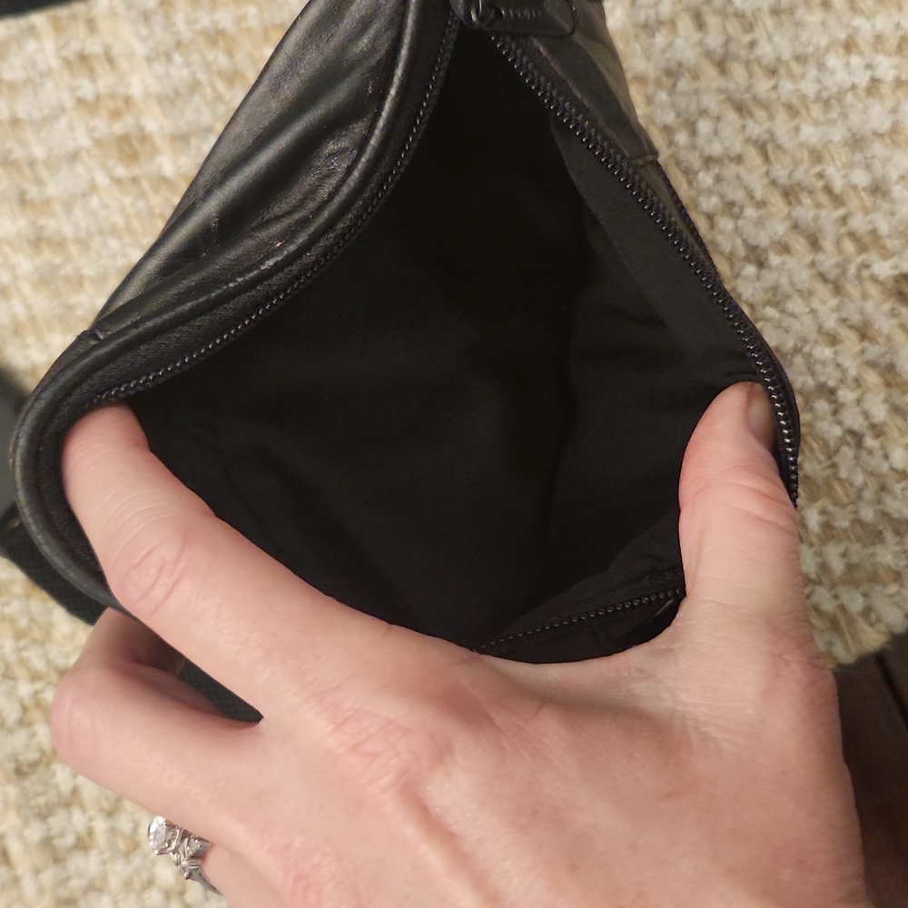 4/$10 Black faux leather fanny pack - Picture 2 of 4